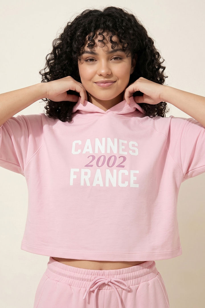 Zivame Athleisure Hooded Sweatshirt - Pink A Boo — image 3